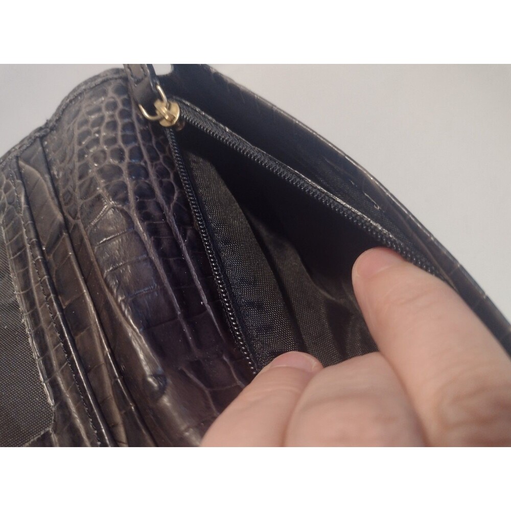 Brahmin Debra Brown Wristlet Wallet Melbourne Leather Croc Embossed - Picture 15 of 16
